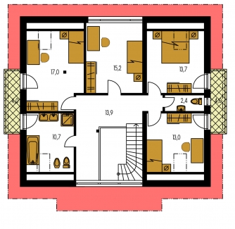 Mirror image | Floor plan of second floor - PREMIER 175